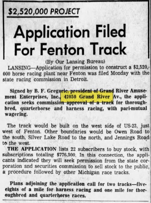 Saratoga Farms (Country Epicure) - Jan 5 1960 Article About Horse Track (newer photo)